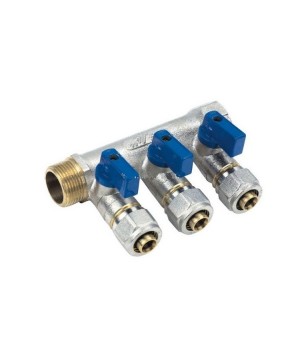 Коллектор м/п 3/4" х 16 х 3 вых.(красный) // WM