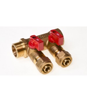 Коллектор м/п 3/4" х 16 х 2 вых.(красный) // WM